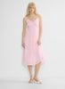 Chiffon tiered V-neck midi dressâ villa pink