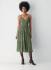 Chiffon tiered V-neck midi dressâ sagesse