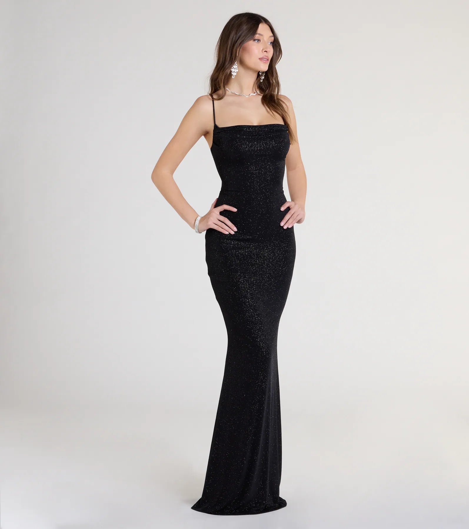 Joan Lace-Up Mermaid Glitter Formal Dress