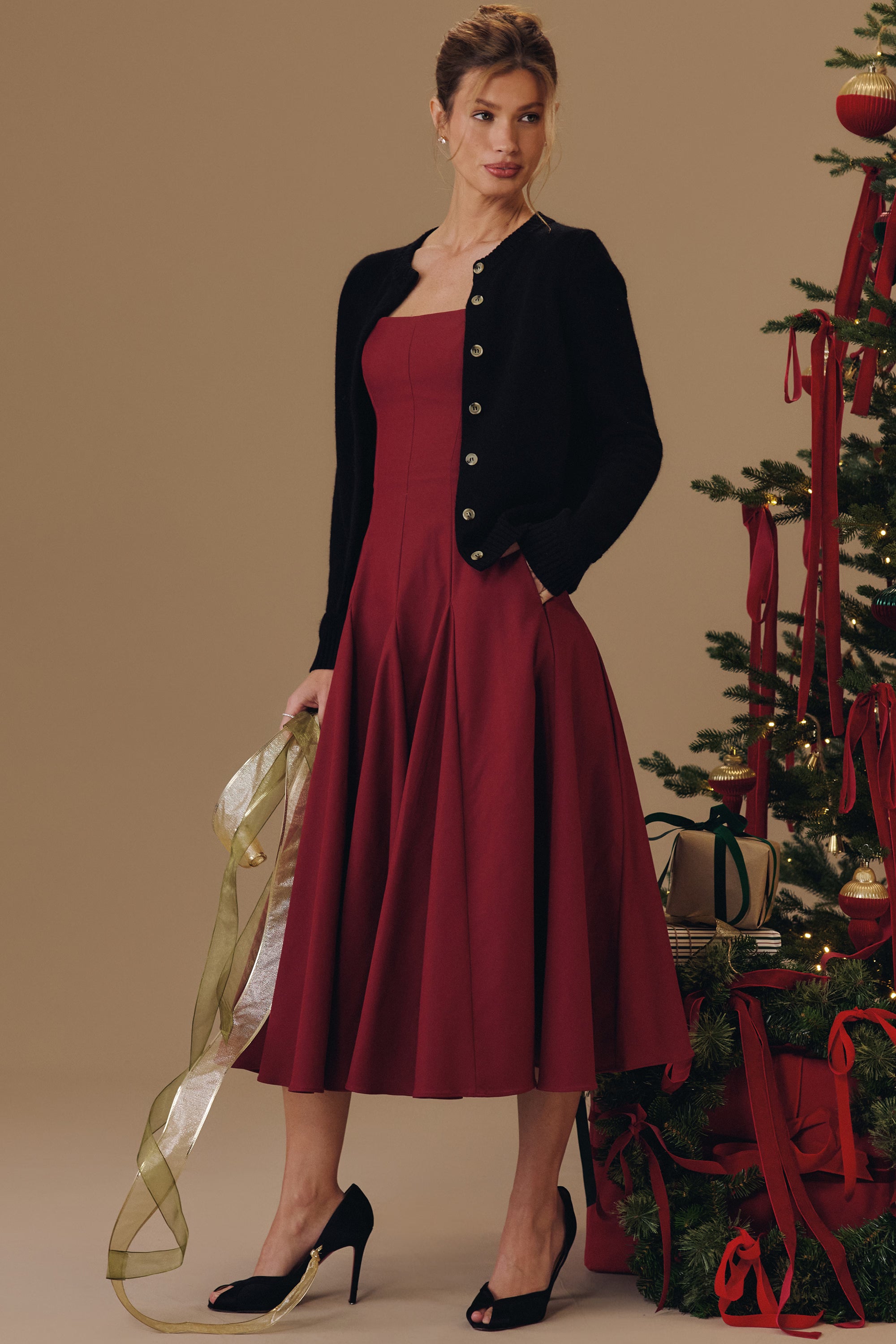 black cashmere + merino wool cardigan